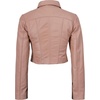 image:imageDecrum 100 Real Lambskin Cropped Womens Leather Jacket With Zipper ClosurePink