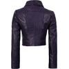 image:imageDecrum 100 Real Lambskin Cropped Womens Leather Jacket With Zipper ClosurePurple