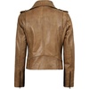 image:imageDecrum Asymmetrical Moto Style Real Lambskin Leather Biker Jacket WomenCamel