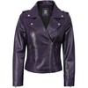 image:imageDecrum Asymmetrical Moto Style Real Lambskin Leather Biker Jacket WomenPurple Wax