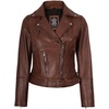 image:imageDecrum Asymmetrical Real Lambskin Leather Jacket Women Motorcycle StyleCognac