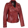 image:imageDecrum Asymmetrical Real Lambskin Womens Biker Leather JacketRed