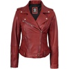 image:imageDecrum Asymmetrical Real Lambskin Womens Biker Leather JacketRed