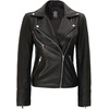 image:imageDecrum Asymmetrical Womens Leather Jacket  Motorcycle Style Leather Jackets for WomenBlack