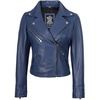 image:imageDecrum Asymmetrical Womens Leather Jacket  Motorcycle Style Leather Jackets for WomenBlue
