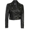image:imageDecrum Black And Brown Real Lambskin Leather Cropped Jackets For WomenJ Black