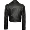 image:imageDecrum Black And Brown Real Lambskin Leather Cropped Jackets For WomenJ Black