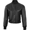 image:imageDecrum Black And Brown Real Lambskin Leather Cropped Jackets For WomenJd Black