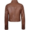 image:imageDecrum Cropped Leather Jacket for Women Real Lambskin Shirt Collar StyleCognac