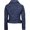 image:imageDecrum Real Lambskin Women Leather Jacket Asymmetrical Motorcycle StyleWashed Distress Blue