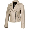image:imageDecrum Asymmetrical Womens Leather Jacket  Motorcycle Style Leather Jackets for WomenBeige