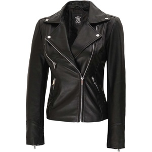 image:imageDecrum Asymmetrical Womens Leather Jacket  Motorcycle Style Leather Jackets for WomenBlack