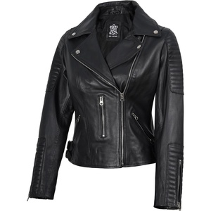 image:imageDecrum Real Lambskin Women Leather Jacket Asymmetrical Motorcycle StyleB Black