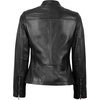 image:imageDecrum Black and Brown Cafe Racer Real Lambskin Leather Jacket WomenBlack