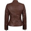 image:imageDecrum Black and Brown Cafe Racer Real Lambskin Leather Jacket WomenBrown