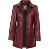 image:imageDecrum Real Lambskin 34 Length Leather Jacket Car Coat Style for WomenBurgundy