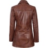 image:imageDecrum Real Lambskin 34 Length Leather Jacket Car Coat Style for WomenCognac Wax
