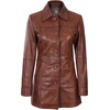 image:imageDecrum Real Lambskin 34 Length Leather Jacket Car Coat Style for WomenCognac Wax