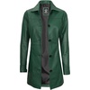 image:imageDecrum Real Lambskin 34 Length Leather Jacket Car Coat Style for WomenGreen