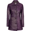 image:imageDecrum Real Lambskin 34 Length Leather Jacket Car Coat Style for WomenPurple Wax