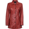 image:imageDecrum Real Lambskin 34 Length Leather Jacket Car Coat Style for WomenRed