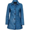 image:imageDecrum Real Lambskin 34 Length Leather Jacket Car Coat Style for WomenVivid Blue Wax