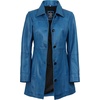 image:imageDecrum Real Lambskin 34 Length Leather Jacket Car Coat Style for WomenVivid Blue Wax