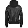 image:imageDecrum Real Lambskin Leather Bomber Jacket Women with Detachable HoodBlack