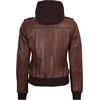 image:imageDecrum Real Lambskin Leather Bomber Jacket Women with Detachable HoodCognac Wax