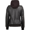 image:imageDecrum Real Lambskin Leather Bomber Jacket Women with Detachable HoodDark Brown Ruboff