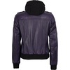 image:imageDecrum Real Lambskin Leather Bomber Jacket Women with Detachable HoodPurple Wax