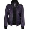 image:imageDecrum Real Lambskin Leather Bomber Jacket Women with Detachable HoodPurple Wax