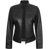 image:imageDecrum Real Lambskin Leather Cafe Racer Jacket Women Moto Biker StyleBlack
