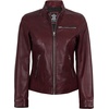 image:imageDecrum Real Lambskin Leather Cafe Racer Jacket Women Moto Biker StyleBurgundy