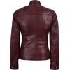 image:imageDecrum Real Lambskin Leather Cafe Racer Jacket Women Moto Biker StyleBurgundy