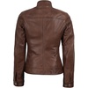 image:imageDecrum Real Lambskin Leather Cafe Racer Jacket Women Moto Biker StyleCognac Wax