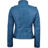 image:imageDecrum Real Leather Jacket Wome Cafe Racer Moto Style with Rib Knit CollarBlue