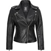 image:imageDecrum Womens Asymetrical Leather Jacket with Detachable HoodBlack