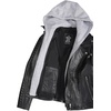 image:imageDecrum Womens Asymetrical Leather Jacket with Detachable HoodBlack