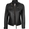 image:imageReal Womens Leather Jacket  Cafe Racer Style Leather Jackets for WomenBlack Gold