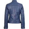 image:imageReal Womens Leather Jacket  Cafe Racer Style Leather Jackets for WomenBlue