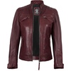 image:imageReal Womens Leather Jacket  Cafe Racer Style Leather Jackets for WomenBurgundy