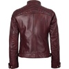 image:imageReal Womens Leather Jacket  Cafe Racer Style Leather Jackets for WomenBurgundy