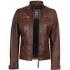 image:imageReal Womens Leather Jacket  Cafe Racer Style Leather Jackets for WomenCognac Wax