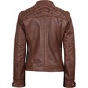 image:imageReal Womens Leather Jacket  Cafe Racer Style Leather Jackets for WomenCognac Wax