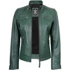image:imageReal Womens Leather Jacket  Cafe Racer Style Leather Jackets for WomenGreen