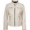 image:imageReal Womens Leather Jacket  Cafe Racer Style Leather Jackets for WomenOffwhite