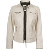 image:imageReal Womens Leather Jacket  Cafe Racer Style Leather Jackets for WomenOffwhite