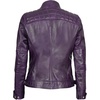 image:imageReal Womens Leather Jacket  Cafe Racer Style Leather Jackets for WomenPurple Wax