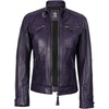 image:imageReal Womens Leather Jacket  Cafe Racer Style Leather Jackets for WomenPurple Wax
